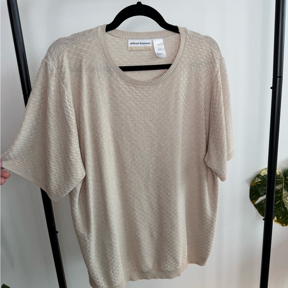 Johnston & Murphy Cream Textured T-Shirt